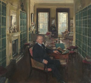 Sir Robert Witt w swojej bibliotece przy 32 Portman Square autorstwa Thomas Cantrell Dugdale