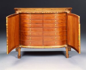 Jedna z pary komod Jerzego III (harewood i kingwood) autorstwa Thomas Chippendale