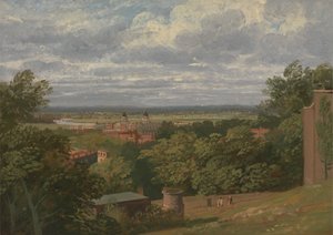 Greenwich Hospital do Observatório com uma visão distante de Londonpolish
