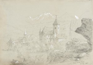 Zamek w Spiez, jezioro Thun autorstwa Thomas Cole