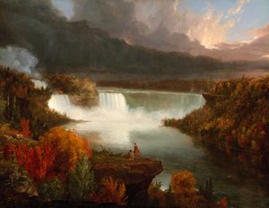 Odległy widok na wodospad Niagara autorstwa Thomas Cole