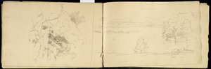 Hoosick lub Saddle Mountain and Lake w pobliżu Pittsfield, ok. 1832 (grafitowy ołówek na białawym papierze tkanym) (patrz także 3514873) autorstwa Thomas Cole