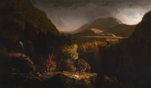 Krajobraz z postaciami: Scena z "Ostatniego Mohikanina" autorstwa Thomas Cole