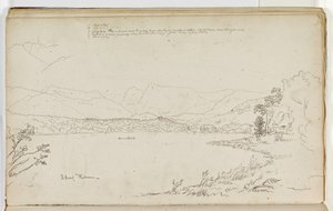 Głowa Windermere, Lake District, Anglia, 1829 (pióro i tusz na ołówku na papierze) autorstwa Thomas Cole