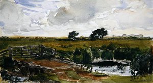 Łąka pod Arundel (akwarela na papierze) autorstwa Thomas Collier