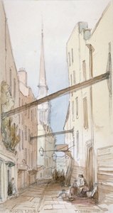 Huggin Lane, miasto Londyn, 1851 autorstwa Thomas Colman Dibdin