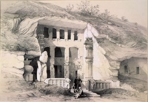 Kannari, Zewnętrzna część Jaskini Wielkiej Chaitya, 1845 autorstwa Thomas Colman Dibdin