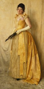 Dama w złocie - portret pani, ok. 1891 autorstwa Thomas Cooper Gotch