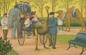 Paryż: zoo (litografia kolorowa) autorstwa Thomas Crane