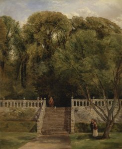 Na tarasie w Haddon Hall, Derbyshire autorstwa Thomas Creswick