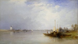 Widok na Tamizę w Battersea, 1834. autorstwa Thomas Creswick