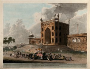 Wschodnia brama Muzułmańskiego Meczetu Jummah w Delhi autorstwa Thomas Daniell