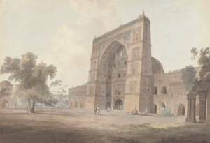 Główne wejście do meczetu Jami, Jaunpur autorstwa Thomas Daniell