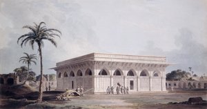 Sześćdziesiąty czwarty filar Nizamuddin, Delhi, autorstwa Thomas Daniell
