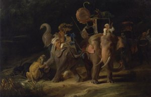 Polowanie na tygrysy w Indiach Wschodnich autorstwa Thomas Daniell