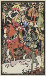 Ilustracja do Dekameronu Boccaccia (kolorowa litografia)