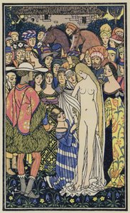 Ilustracja do Dekameronu Boccaccia (kolorowa litografia)