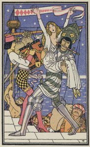 Ilustracja do Dekameronu Boccaccia (kolorowa litografia)
