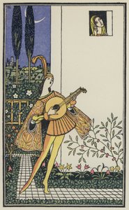 Ilustracja do Dekameronu Boccaccia (kolorowa litografia)