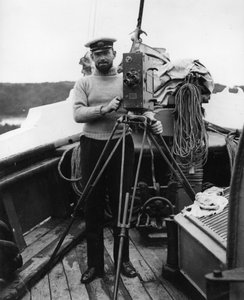 GH Wilkins po powrocie z wyprawy w The Quest with Sir Ernest Shackleton, Plymouth, 16 września 1922