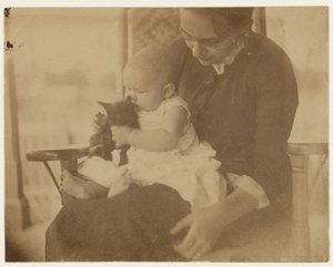 [Frances Crowell i dziecko z kocięciem] autorstwa Thomas Eakins