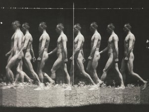 [Człowiek idący, zdjęcie stroboskopowe], lata 80. XIX wieku, drukowane lata 30.-40., lata 80. XIX wieku, drukowane lata 30.-40. autorstwa Thomas Eakins