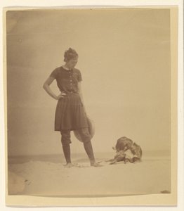 [Margaret Eakins i Harry na plaży w Manasquan w stanie New Jersey] autorstwa Thomas Eakins