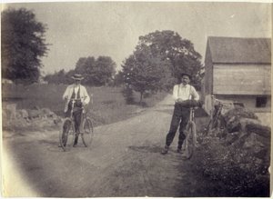 Samuel Murray i Benjamin Eakins na rowerach autorstwa Thomas Eakins