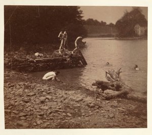 Studium pływania, 1883. autorstwa Thomas Eakins
