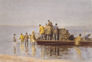 Podejmowanie sieci, 1881. autorstwa Thomas Eakins