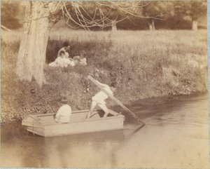 Dwóch chłopców bawiących się przy strumieniu, 4 lipca 1883 autorstwa Thomas Eakins