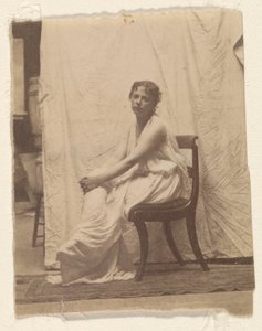 [Weda Cook w stroju z epoki w pracowni Eakinsa przy Chestnut Street] autorstwa Thomas Eakins