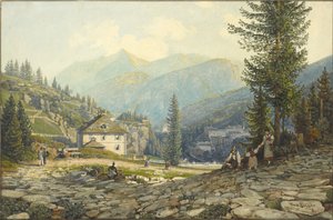 Widok na rezydencję arcyksięcia Johanna w gorących źródłach Gastein autorstwa Thomas Ender