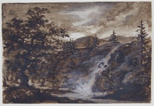 Krajobraz ze skałami, drzewami i rzeką autorstwa Thomas Fearnley