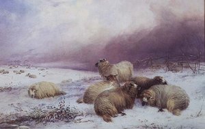 Zimowy krajobraz z owcami autorstwa Thomas Francis Wainewright