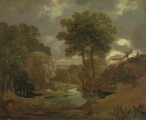Basen w lesie, 1750 (olej na papierze na płótnie)