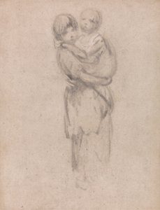 Młoda dziewczyna trzyma dziecko autorstwa Thomas Gainsborough