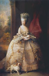 Charlotta z Meklemburgii-Strelitz, królowa Wielkiej Brytanii, małżonka króla Jerzego III (obraz na płótnie) autorstwa Thomas Gainsborough