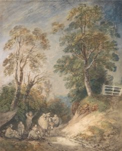 Wiejska droga z odpoczywającymi Cyganami autorstwa Thomas Gainsborough
