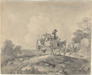 Poganiacz z cielętami w wiejskim wozie autorstwa Thomas Gainsborough