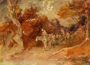 Figury i konie na wiejskiej uliczce, połowa końca XVIII wieku, 1934. autorstwa Thomas Gainsborough
