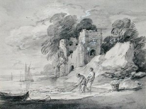 Wyciąganie sieci z Sekwany autorstwa Thomas Gainsborough