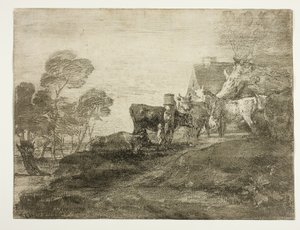 Krajobraz z bydłem przy domku autorstwa Thomas Gainsborough