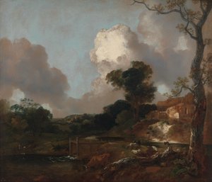 Krajobraz ze strumieniem i jazem autorstwa Thomas Gainsborough