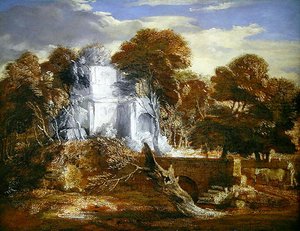 Pejzaż z postacią i bydłem (olej na płótnie) autorstwa Thomas Gainsborough