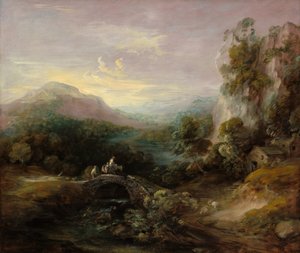 Pejzaż górski z mostem, ok. 1930 r. 17831784. autorstwa Thomas Gainsborough