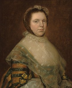 Portret Elżbiety Prowse, do połowy długości, w niebiesko-złotej sukience autorstwa Thomas Gainsborough