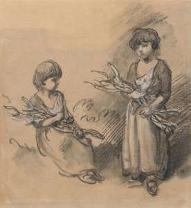 Badania dziewcząt niosących gałązki autorstwa Thomas Gainsborough