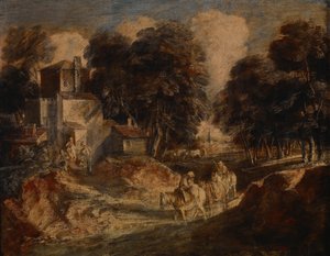 Zalesiony krajobraz z konnymi chłopami autorstwa Thomas Gainsborough
