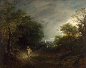 Leśny krajobraz z drwalem autorstwa Thomas Gainsborough
